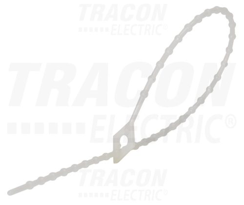 Tracon Gyöngyös nyitható kábelkötegelő, natúr 150×1,7mm, D=4-38mm, PA6.6