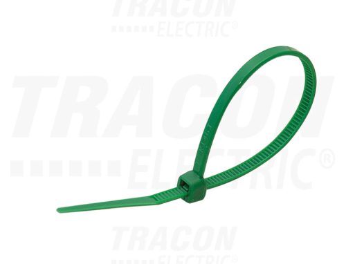Tracon Normál kábelkötegelő, zöld 203×3,6mm, D=2-52mm, PA6.6