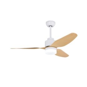   Mennyezeti Ventilátor 18W Led Lámpával, Fehér Kivitelben, Juharfa Lapátokkal , Nyári / Téli Funkcióval