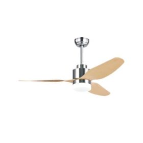   Mennyezeti Ventilátor 18W Led Lámpával, Króm Kivitelben, Juharfa Lapátokkal , Nyári / Téli Funkcióval