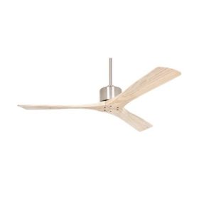   Mennyezeti Fém Matt Króm Ventilátor Világítás Nélkül, Természetes Fa Pengékkel , Nyári / Téli Funkcióval