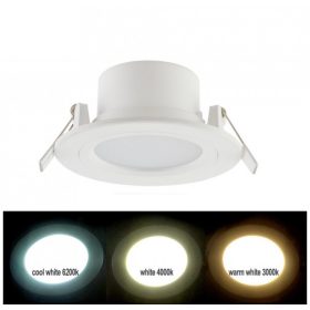   Adeleq 6W Süllyesztett Vízmentes Led Spot , 4000K Natur Fehér ,450Lm , Fehér Kerettel Ip54