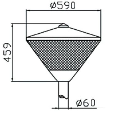 Tronix 220-040 lámpafej oszlopra, E27 IP54 IK09