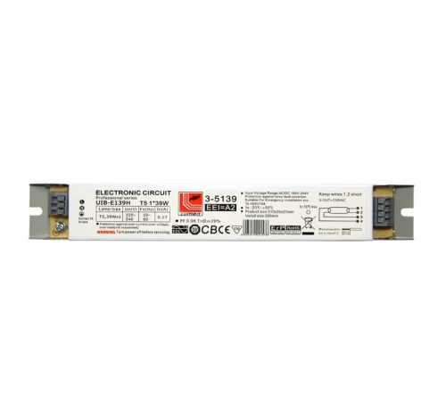 Adeleq Elektronikus előtét T5 fénycsöves lámpatestekhez 220-240V, 50Hz, 1×39W, A2