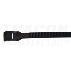   Tracon PA12 kábelkötegelő, UV-álló, fekete 300×9mm, D=25-80mm, PA12
