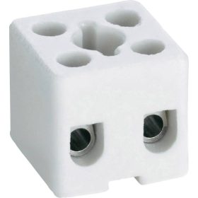   Porcelán sorkapocs, csavaros, 2 pólus, max. 4 mm², fehér, 32A, 450V