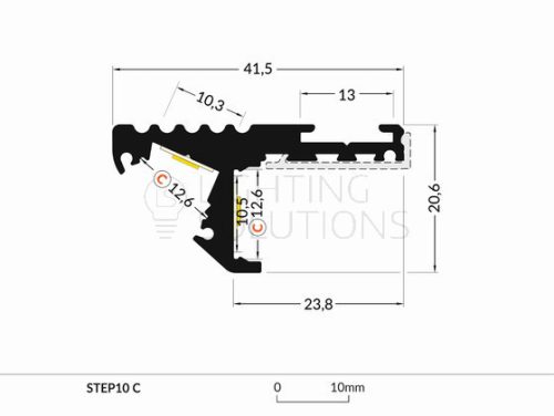TOPMET LED profil STEP10 C 1000 mm eloxált