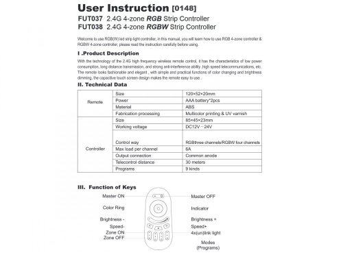 2,4G MiLight RGB vezérlő