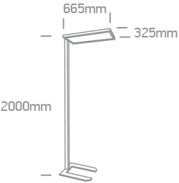 36002 / B / C fekete 60W padlóállvány UGR19 DIMMBLEBLE 230V