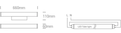 38114ce / C Chrome T8 LED cső 600mm IP44