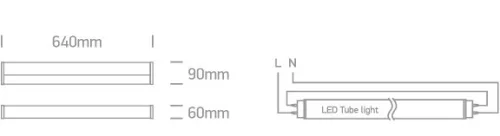 38114DE / C Chrome T8 LED cső 600mm IP44