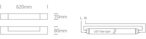 38114GE / C Chrome T8 LED cső 600mm IP44