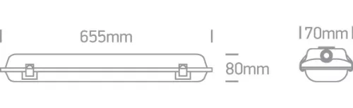 38118E IP65 1xt8 LED cső 600mm PC / PC