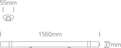 38145LA / C IP65 LED 45W CW 1560mm 100-240V