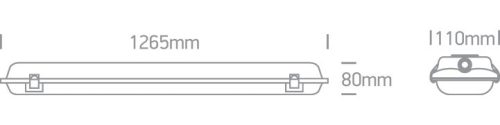 38236E IP65 2XT8 LED cső 1200 mm-es PC / PC