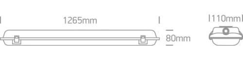 38236E IP65 2XT8 LED cső 1200 mm-es PC / PC