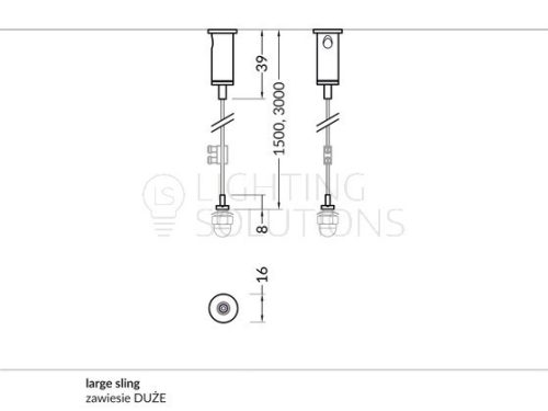 TOPMET függesztő szett LARGE 1500 mm króm