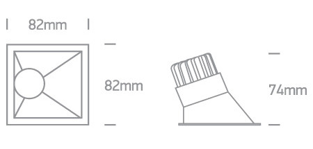 50108a / w / w fehér LED 8W WW IP20 50deg Assymmetric 230V sötét fény