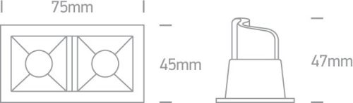 50202b / w / w fehér LED 2x2W WW 30deg IP20 700mA szabályozható