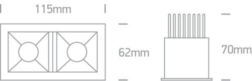 50207B / W / W fehér LED 2x6,5W WW 36DEG IP20 350mA szabályozható