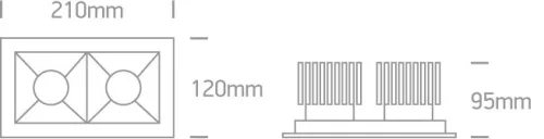 50220B / B / W Fekete COB LED 2x20W WW 30DEG 230V