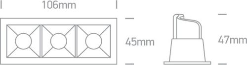 50302b / b / w Fekete LED 3x2W WW 30deg IP20 700MA szabályozható