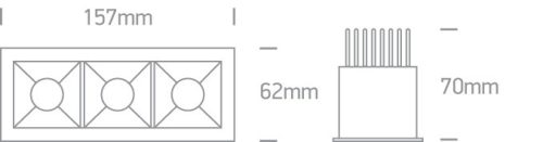 50307B / W / W fehér LED 3x6,5W WW 36DEG IP20 350mA szabályozható