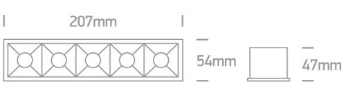 50506B / B / W Fekete LED 20W WW 38DEG IP20 230V