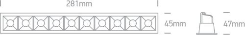 50902b / b / w Fekete LED 10x2W WW 30deg IP20 700mA szabályozható