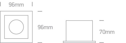 51105TA / W White Állítható GU10 50W Sötét Light