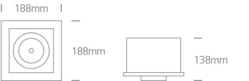 51140B / W / W fehér COB LED 40W WW 36D IP20 230V