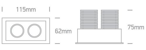 51206m / w / w Fehér COB LED 2x6W WW 350MA 24DEG IP20 szabályozható állítható