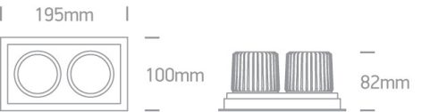 51212E / W / W fehér LED 2x12W WW IP20 700MA 40DEG állítható fél sötét fény