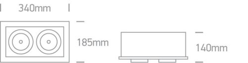 51240B / W / W fehér COB LED 2x40W WW 36D IP20 230V