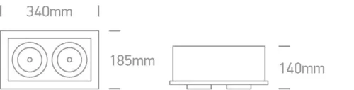 51240B / W / W fehér COB LED 2x40W WW 36D IP20 230V