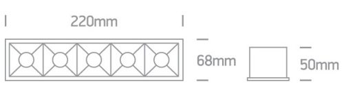 51506B / W / W fehér LED 20W WW 38DEG IP20 230V