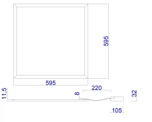 Es-system Flat Led office panel 40W 4000K IP40 595x595mm 4000lm RAL9016