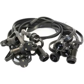   Tronix füzér 585-027 FLC-BL-100-50PL lapos gumikábel, végzáró, dugvilla, 100db E27 foglalat, 50m
