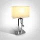 61044A / C / W krómozott asztali lámpa LED 3W + 40W E27 fehér árnyalat
