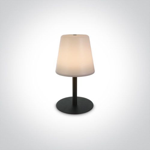 61084 / B Fekete LED 2W WW Asztali lámpa Újratölthető USB IP44 3 Lépés Dimmle