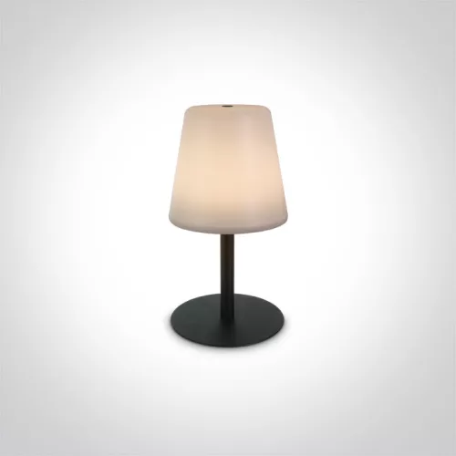 61084 / B Fekete LED 2W WW Asztali lámpa Újratölthető USB IP44 3 Lépés Dimmle