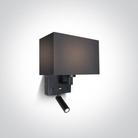   61120 / B / W Fekete Fali LED LED 3W WW + 12W E27 230V IP20 USB port