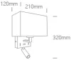 61120 / B / W Fekete Fali LED LED 3W WW + 12W E27 230V IP20 USB port