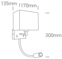 61122 / C / W krómozott fali lámpa LED 3W WW + 8W E14 230V