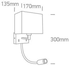 61122 / C / W krómozott fali lámpa LED 3W WW + 8W E14 230V