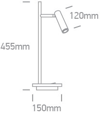 61132A / B / W Fekete LED olvasás 3W + alap 6W WW asztali lámpa IP20 230V