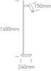 61132b / b / w fekete LED olvasás 3W + 8W alap WW padló lámpa IP20 230V