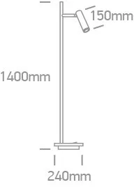 61132b / w fehér LED olvasás 3W + 8W alap WW padló lámpa IP20 230V