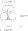 62116A / BBS csiszolt sárgaréz mennyezeti fény 5x9W G9 100-240V