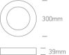 62130F / g / c szürke PLAFO LED 30W CW IP40 100-240V